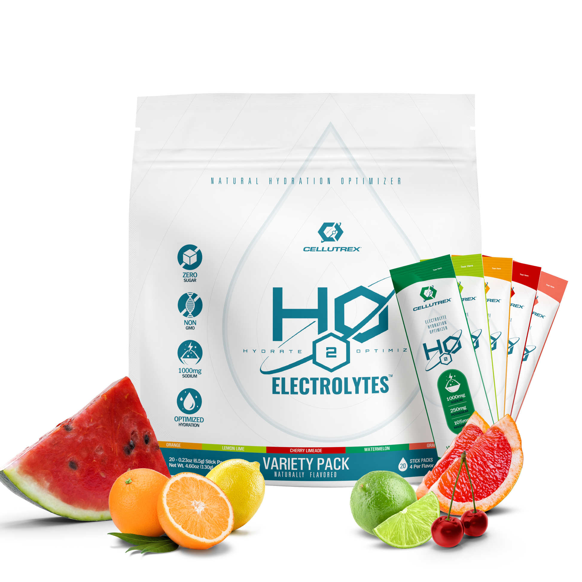 H2O ELECTROLYTES™ - Variety Pack (20 Count) - Zero Sugar Electrolyte Powder