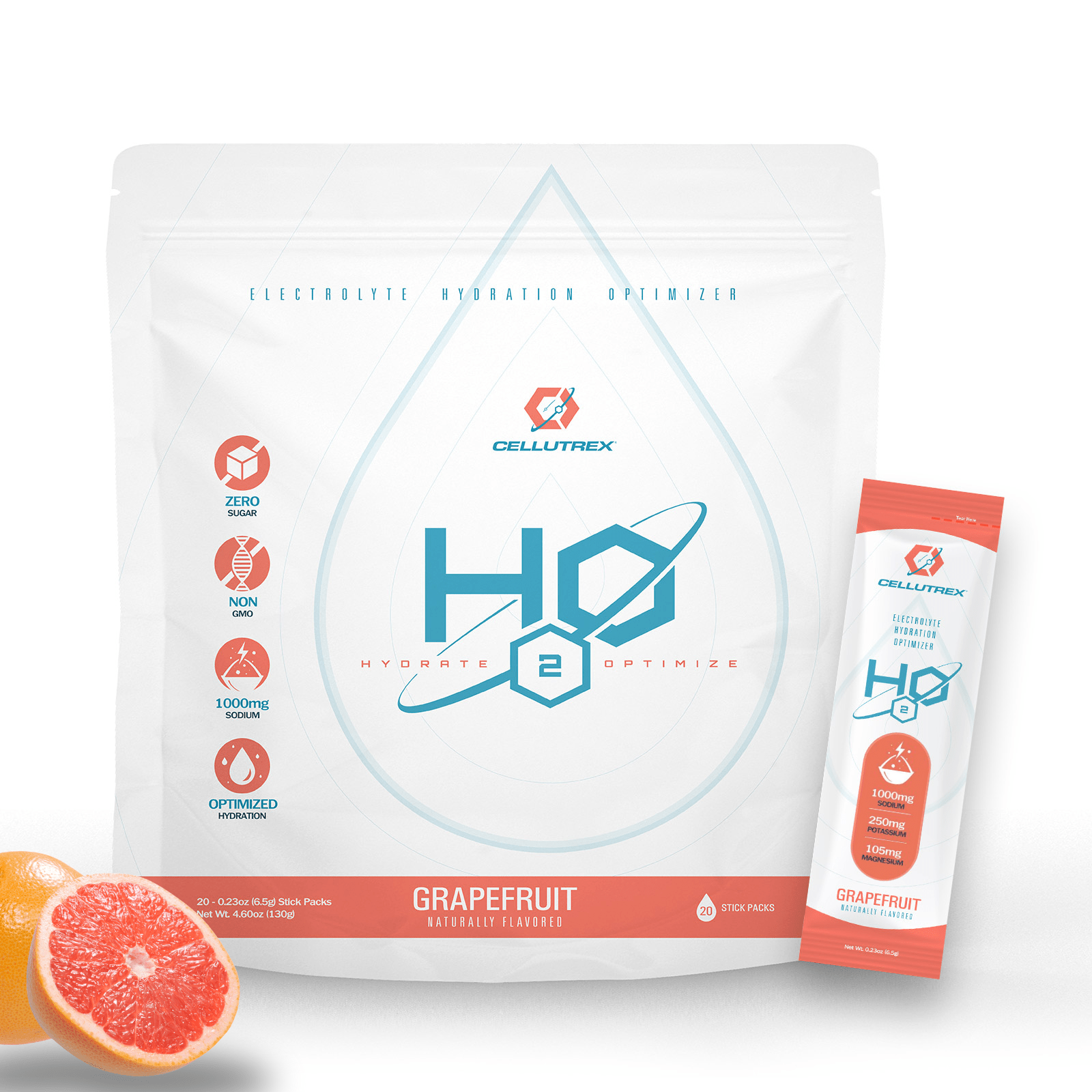 H2O ELECTROLYTES™ - Grapefruit | Zero Sugar Electrolyte Powder