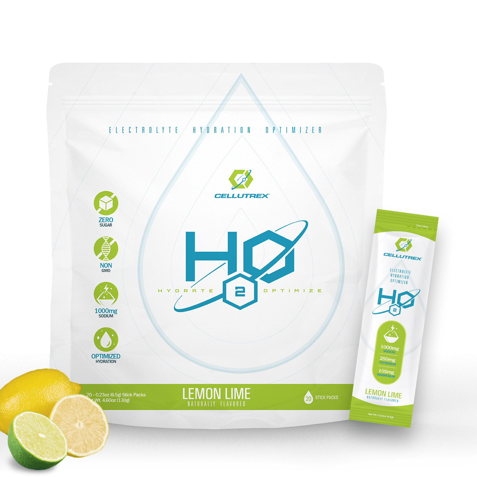 H2O ELECTROLYTES™ - Lemon Lime | Zero Sugar Electrolyte Powder