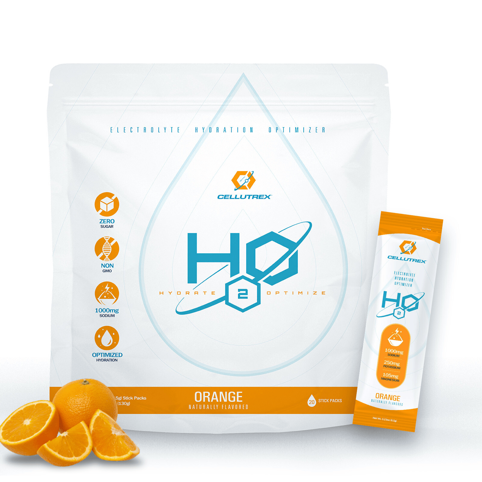 H2O ELECTROLYTES™ - Orange | Zero Sugar Electrolyte Powder